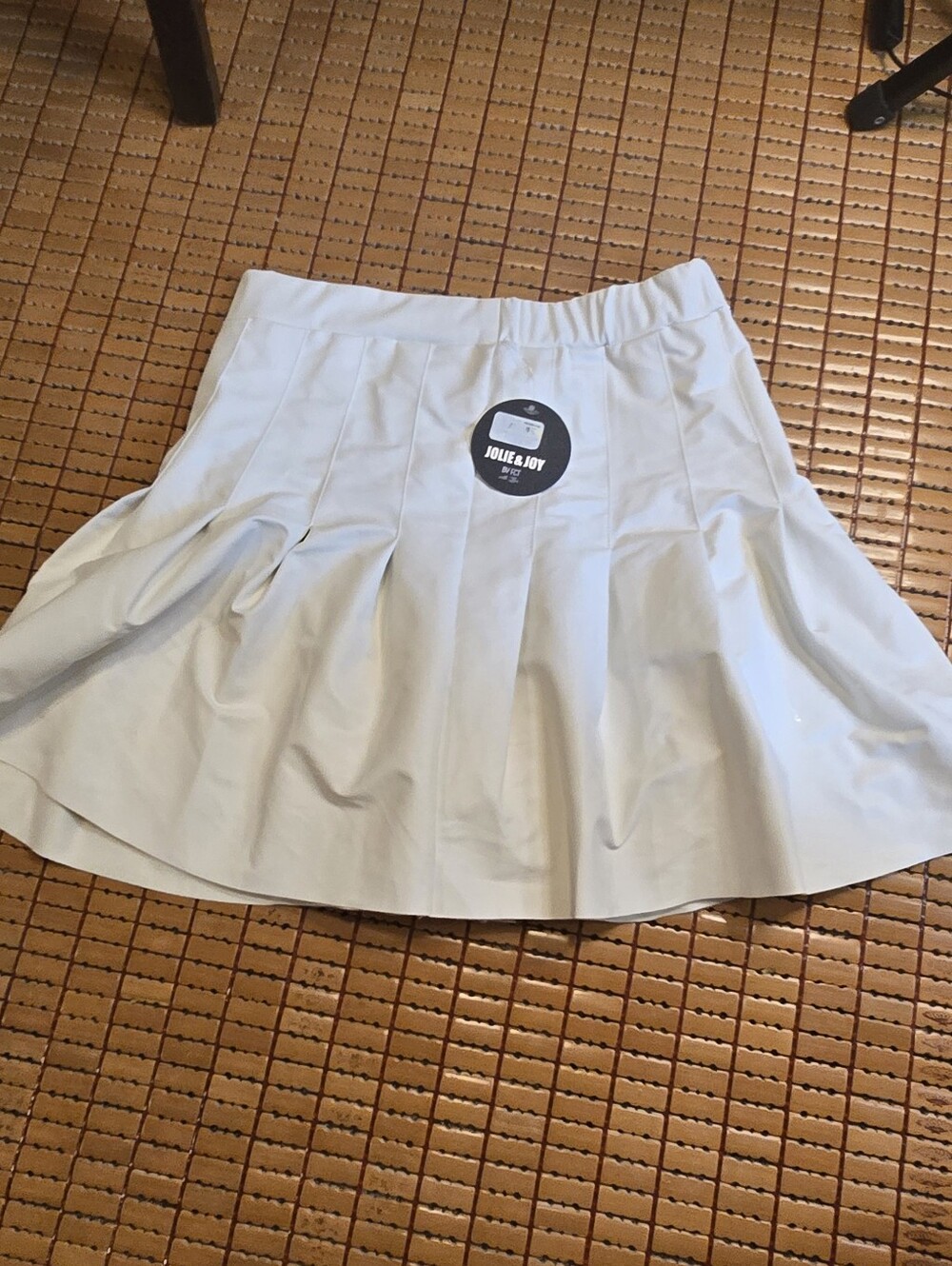 Jolie & Joy By FCT w/ Love White Vegan leather Skater Skirt Junior  Small NWT